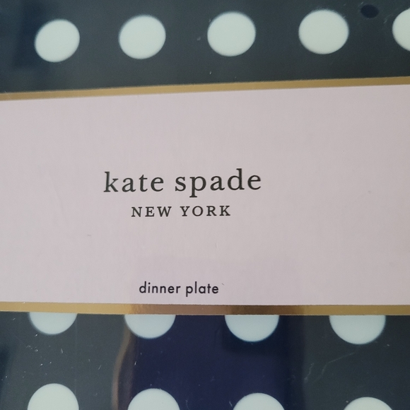 Kate spade new york Melamine Dinner Plate in Navy w/ Dots - Set of 2 - Picture 2 of 4